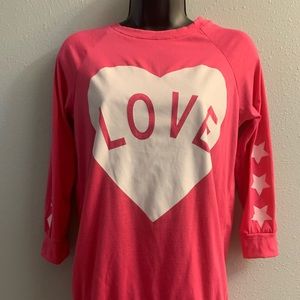 Nammin  pink love light weight sweat shirt size med euc